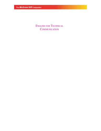 English for Technical Communication