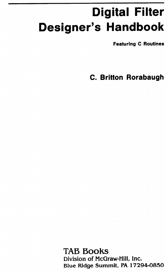 Digital Filter Designer's Handbook