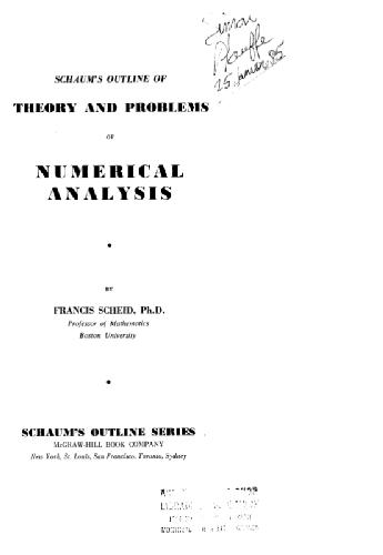 Schaum's Outline of Numerical Analysis