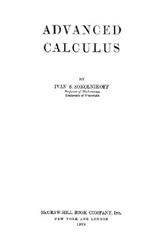 Advanced Calculus