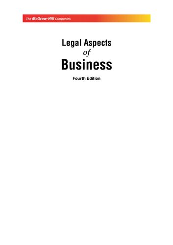 Legal Aspects of Business