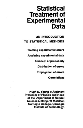 Statistical Treatment Of Experimental Data