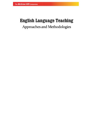 English language teaching : approaches and methodologies