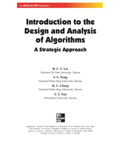 Introduction to the Design and Analysis of Algorithms