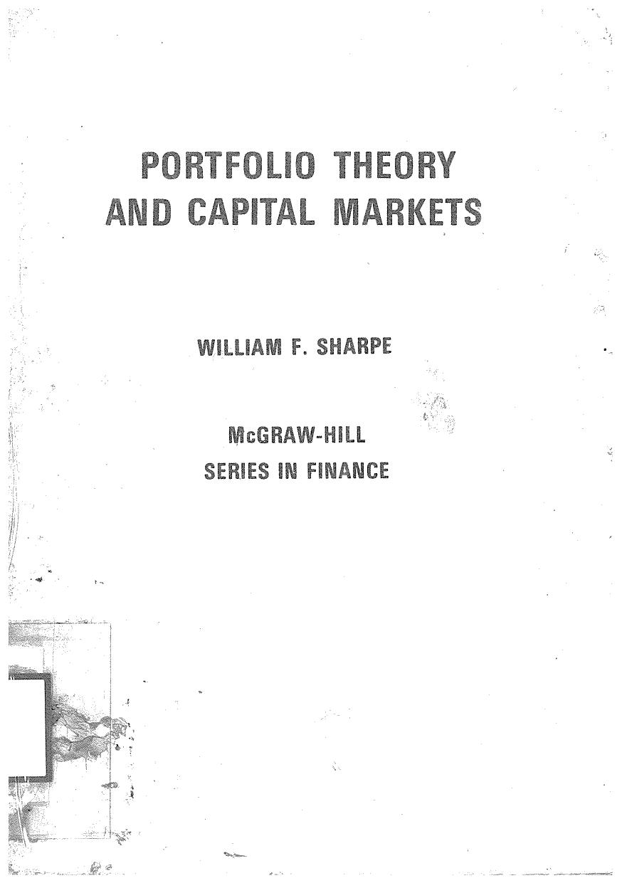 Portfolio Theory And Capital Markets