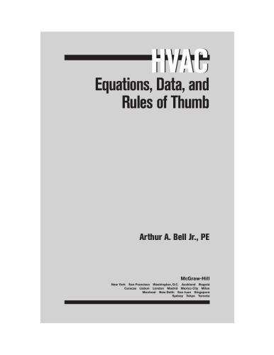 HVAC : equations, data, and rules of thumb