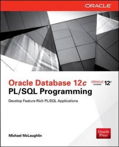 Oracle Database 12c Pl/SQL Programming