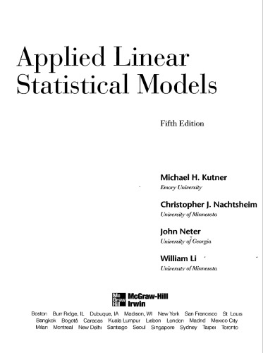 Applied linear statistical models