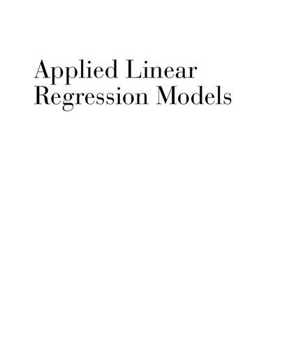 Applied Linear Regression Models