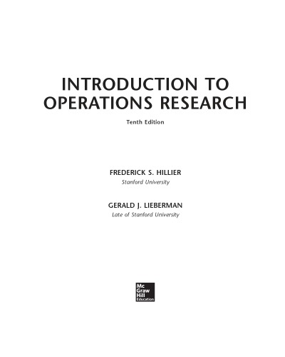 Introduction to Operations Research