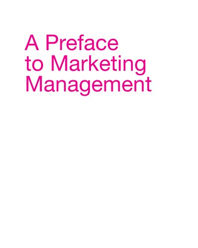 A Preface to Marketing Management