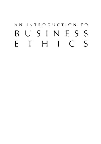 An Introduction to Business Ethics