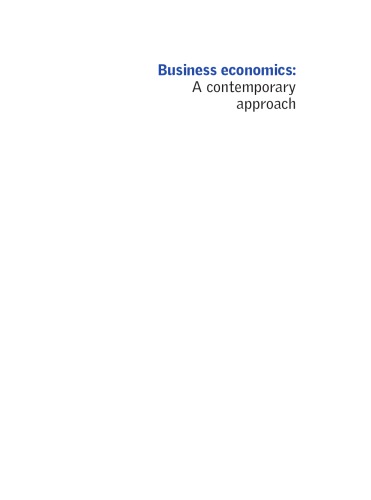 Business economics : a contemporary approach