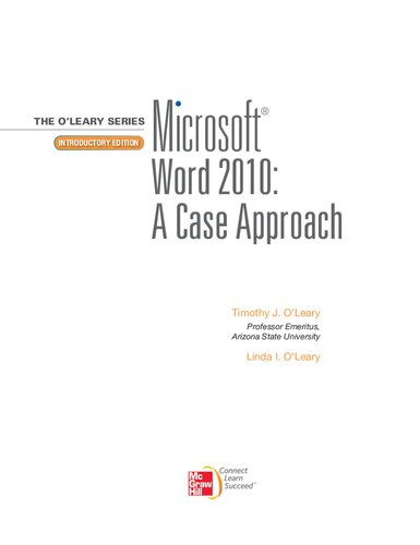 Microsoft Office Word 2010, Introductory Edition