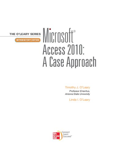 Microsoft Office Access 2010, Introductory Edition