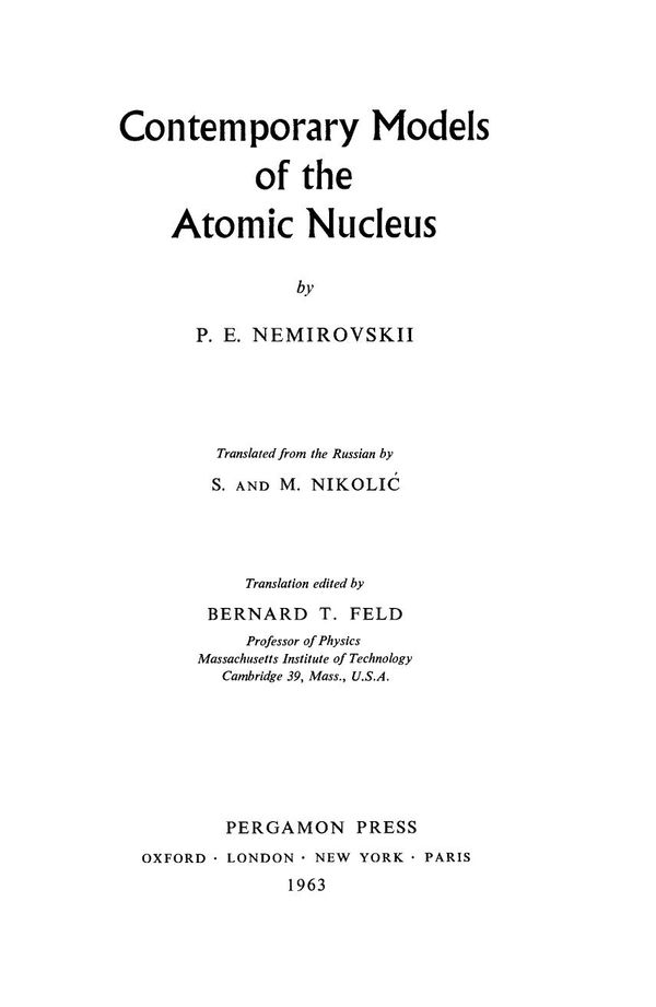 Contemporary models of the atomic nucleus