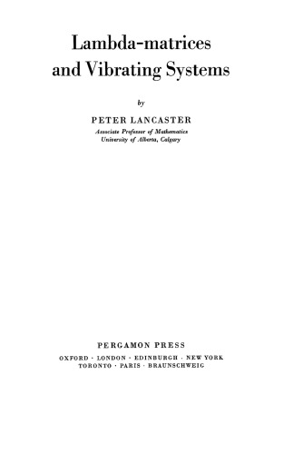 Lambda-matrices and vibrating systems.