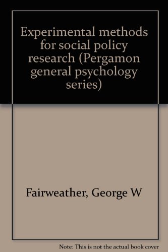 Experimental Methods for Social Policy Research