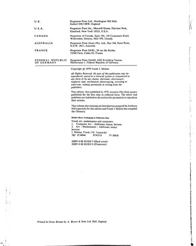 Visual Art, Mathematics and Computers