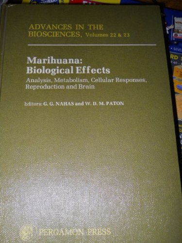 Marihuana-Biological Effects, Analysis, Metabolism, Cellular Responses, Reproduction &amp; Brain