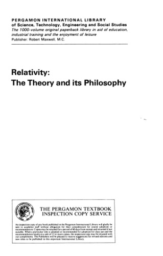 Relativity, the Theory and Its Philosophy