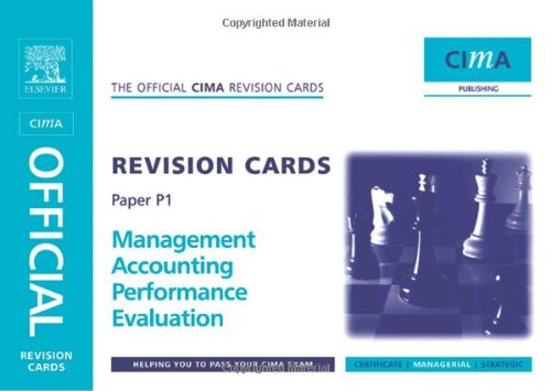 CIMA revision cards : Management accounting performance evaluation : Managerial level : paper P1