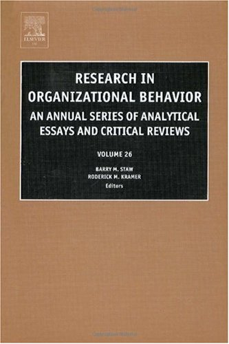 Research in Organizational Behavior, Volume 26