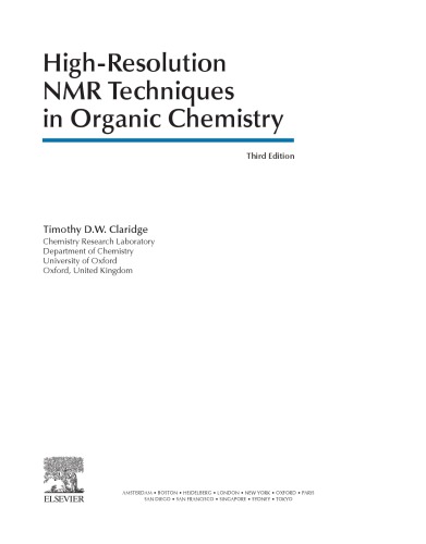 High-Resolution NMR Techniques in Organic Chemistry