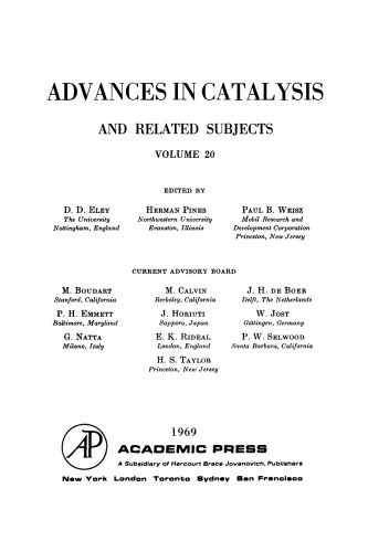 Advances in Catalysis, Volume 20