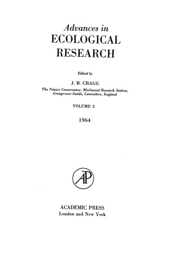 Advances in Ecological Research, Volume 2