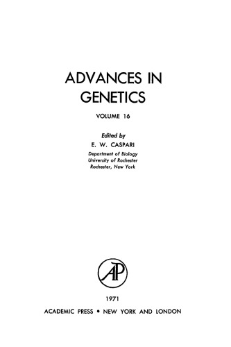Advances in Genetics, Volume 16