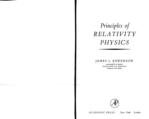 Principles Of Relativity Physics