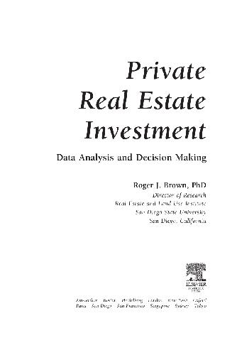 Private Real Estate Investment