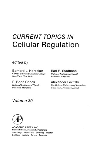 Current Topics in Cellular Regulation, Volume 30