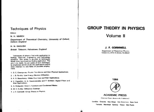 Group Theory in Physics