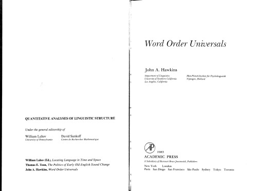 Word Order Universals