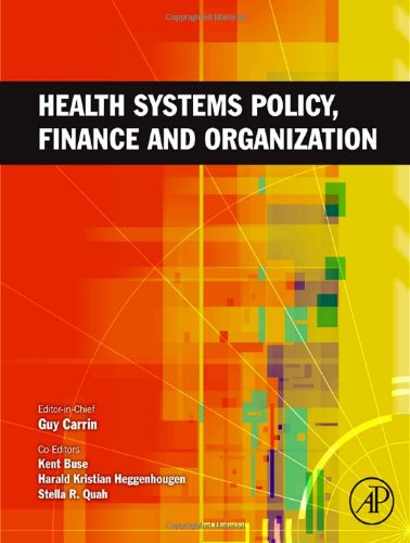 Health Systems Policy, Finance, and Organization