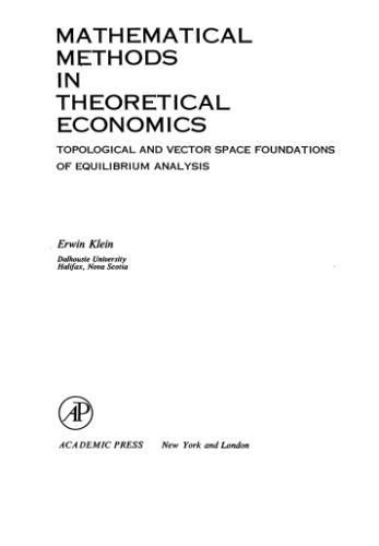 Mathematical Methods in Theoretical Economics