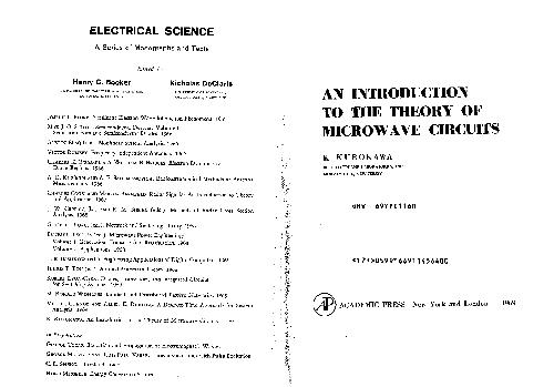 An Introduction To The Theory Of Microwave Circuits