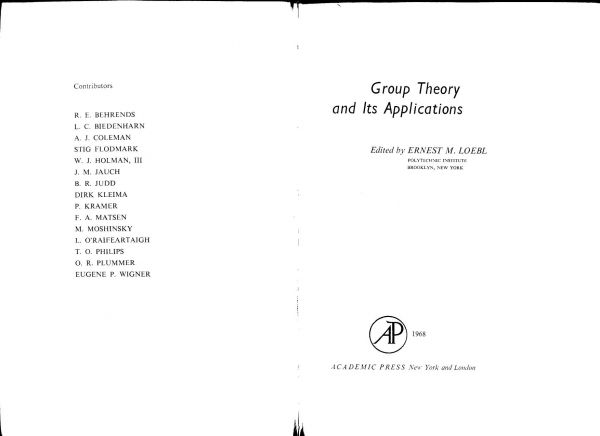 Group Theory and Its Applications