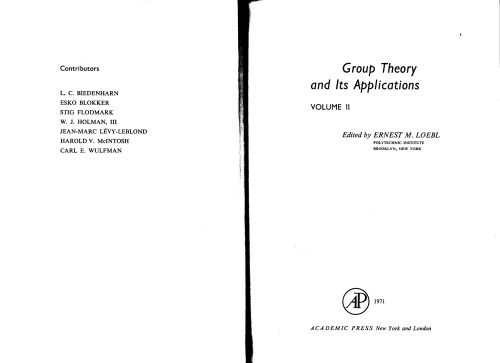 Group Theory and Its Applications, v. 2