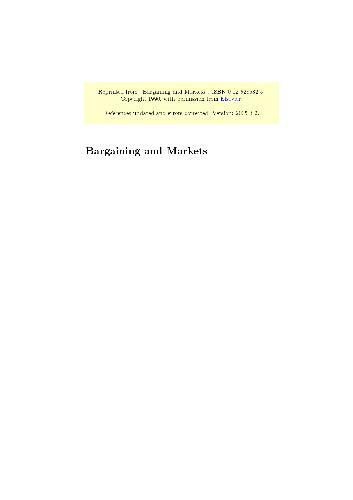 Bargaining &amp; Markets