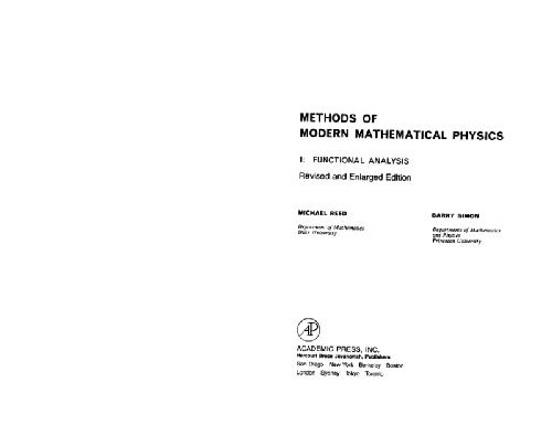 Methods of Modern Mathematical Physics