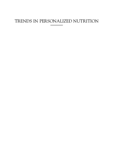 Trends in personalized nutrition