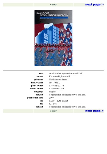 Cogeneration Handbook
