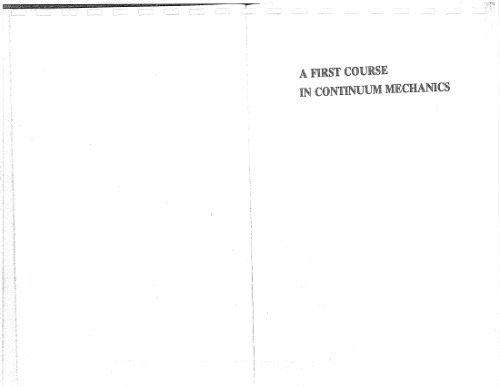 First Course in Continuum Mechanics