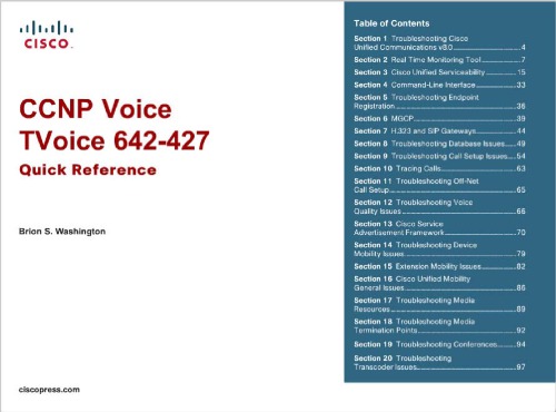 CCNP Voice Tvoice 642-427 Quick Reference