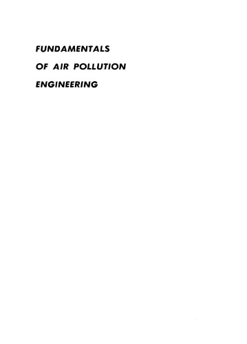 Fundamentals of Air Pollution Engineering