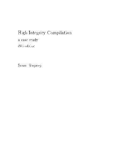 High Integrity Compilation