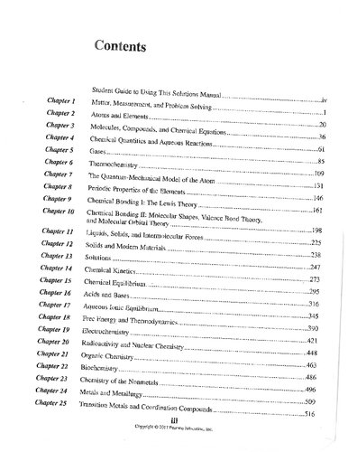 Selected Solutions Manual for Chemistry